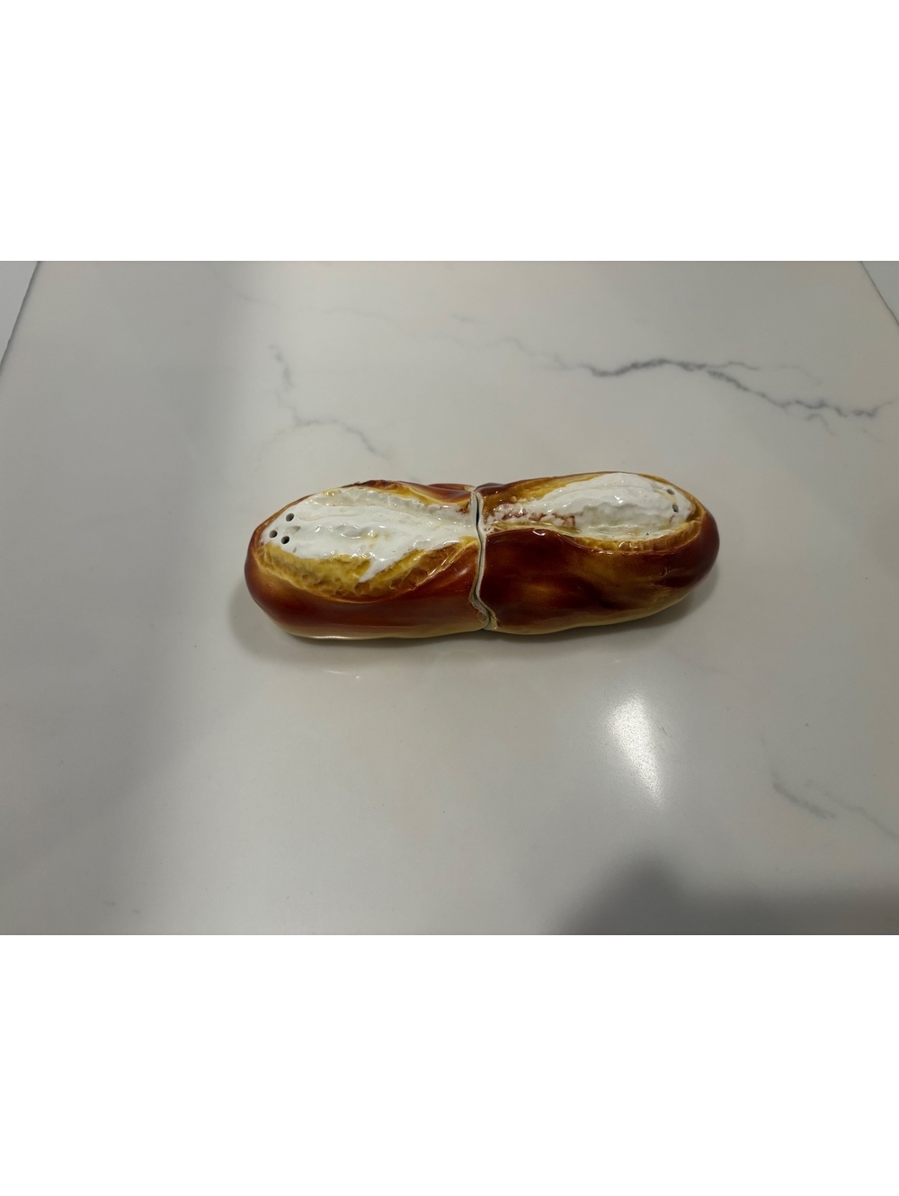 Vintage Parisiane Ceramic Bread-Shaped Salt and Pepper Shakers